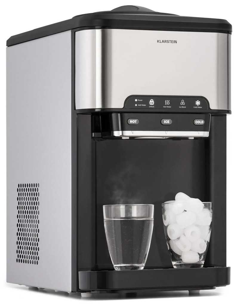 Klarstein Aqueous 20kg/24h 1.8L Kostkarka do Lodu Srebrny