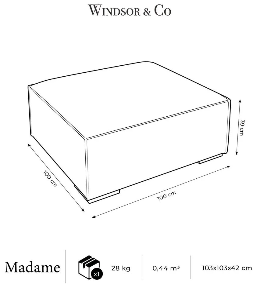 Ciemnoniebieski podnóżek Madame – Windsor &amp; Co Sofas