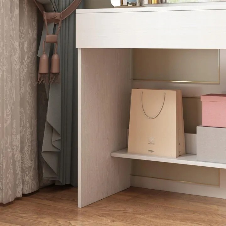 Toaletka kosmetyczna z lustrem LED – nowoczesna toaletka do makijażu i wizażu w stylu glamour loft