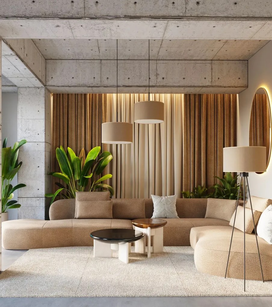 Nowoczesna lampa podłogowa do salonu taupe - M160-Lawezo