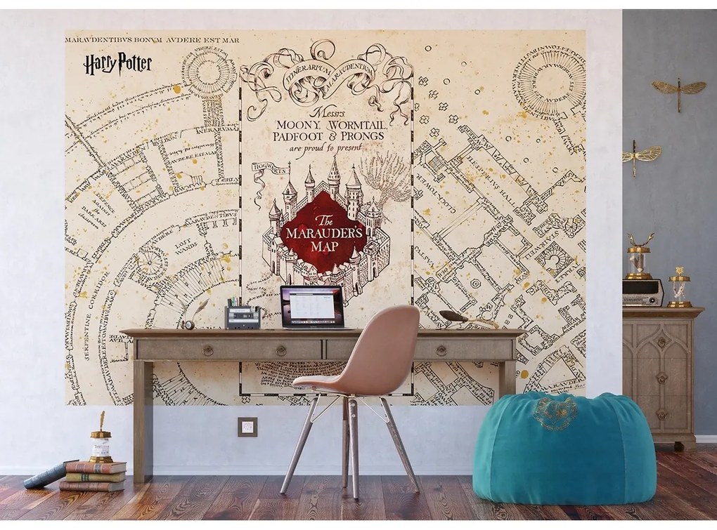 Fototapeta dla dzieci Harry Potter Marauders Map 252 x 182 cm, 4 części