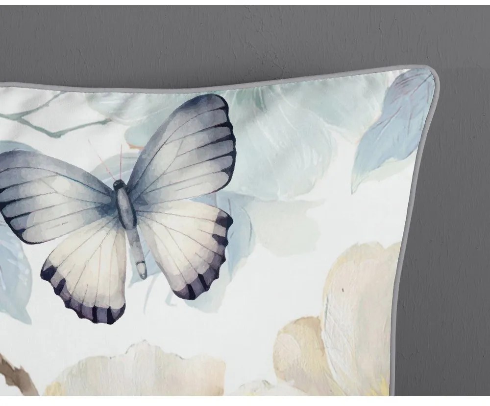 Biała/zielona pościel dwuosobowa z satyny bawełnianej 200x220 cm Adiwanya – Descanso