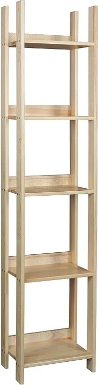 Regał drewniany 200 x 45 cm Ażurowy, 5 półek, kolor sosnowy