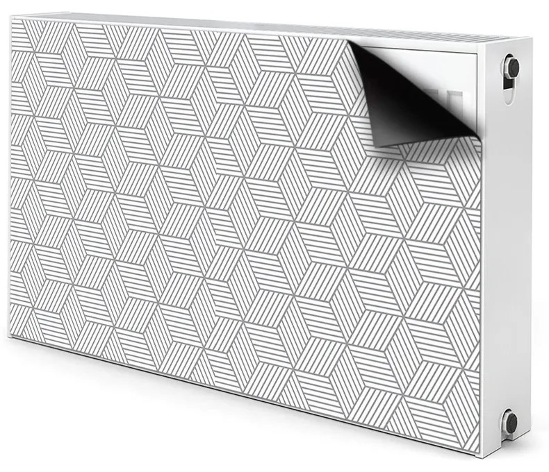 Mata dekoracyjna grzejnikowa Szare kostki 3D