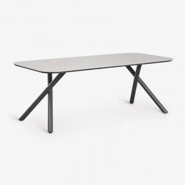 Prostokątny Stół Ogrodowy 200x95 Cm Z Aluminium Brinela Grafitowa Szarość - Sklum