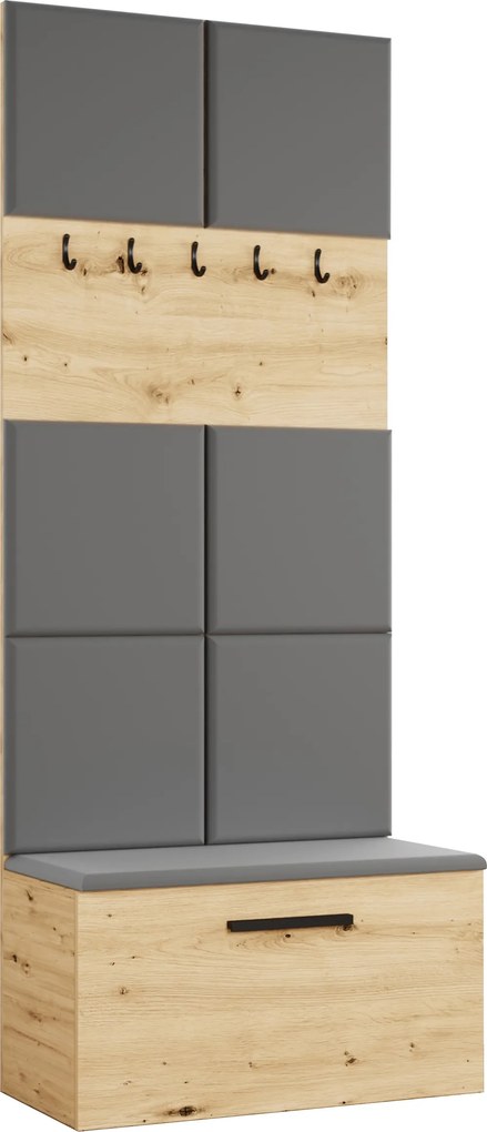 Masseno Garderoba MODULO 160,6/204/40 cm do Przedpokoju Nowoczesna Dąb Artisan