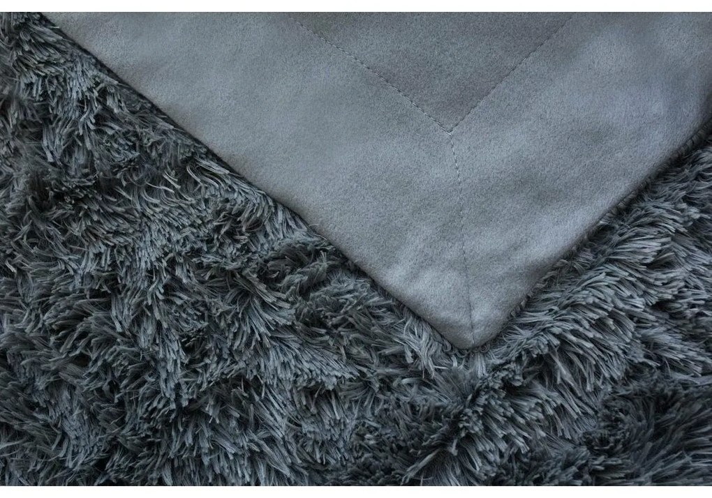 Jerry Fabrics Koc z długim włosiem Riccia ciemnoszary, 230 x 200 cm, 230 x 200 cm