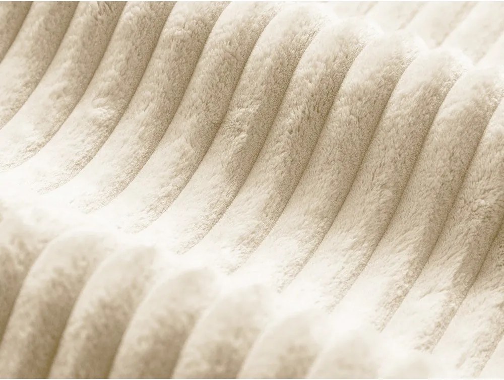 Beżowe tapicerowane łóżko dwuosobowe ze schowkiem ze stelażem 200x200 cm Martina – Micadoni