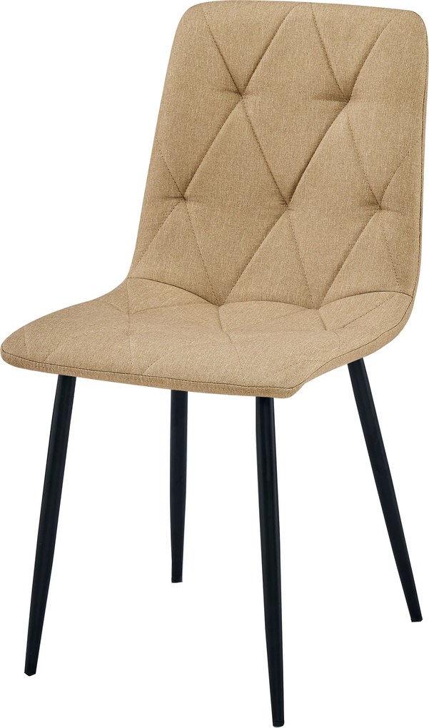 Brązowe krzesło do kuchni LIBRA z czarnymi nogami