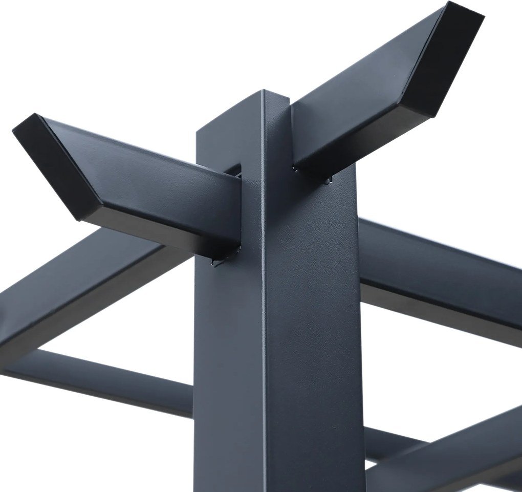 Outsunny Pawilon Różany Metalowy Pergola Łukowa Odporna na Warunki Pogodowe 3x3x2.3m | Aosom PL