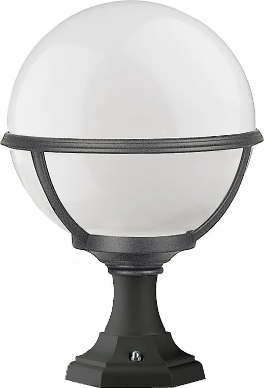 Lampa ostrzegawcza zewn?trzna CLIC CLAC GLOBO w klasycznym stylu - wys. 42 cm x g?. ø27 cm - E27 42W - poliamid - kula z poliw?glanu - ip44 - czarny