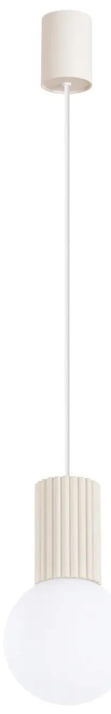Lampa wisząca HALO 1 beżowa ryflowana  SOLLUX  LIGHTING