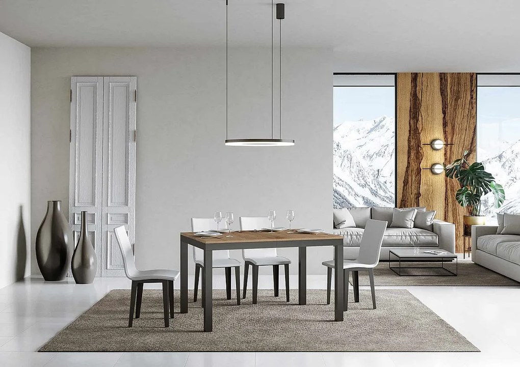 Stół rozkładany 120/224x90 cm Everyday Evolution dąb naturalny rama i nogi antracytowe