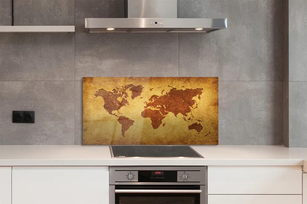 Panel nad Blat Kuchenny Stara Brązowa Mapa Świata