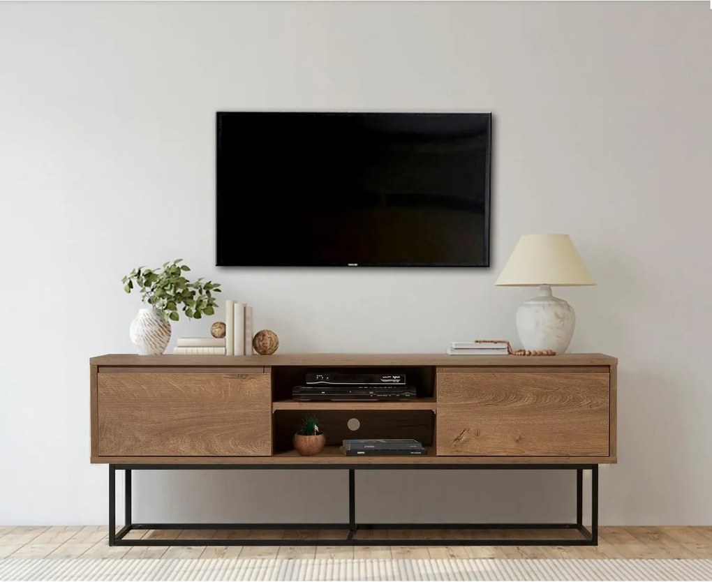 Stolik pod telewizor Rodez Walnut and Black I, M