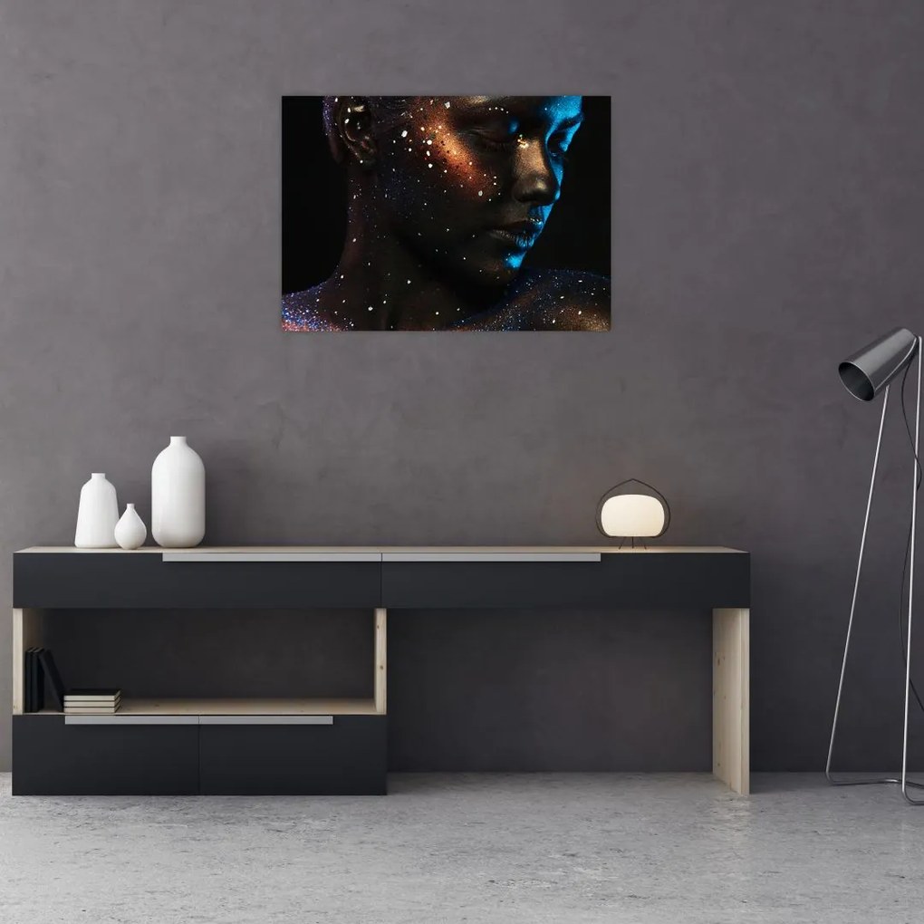 Błyszczący obraz kobiety (70x50 cm)