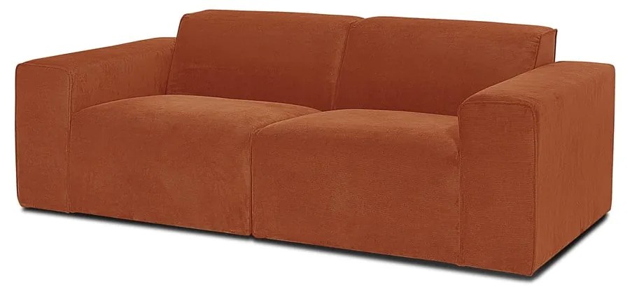 Pomarańczowa sztruksowa sofa modułowa Scandic Sting