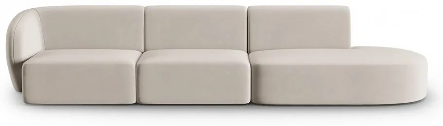 Beżowa aksamitna sofa lewostronna 311 cm Paolo – Milo Casa