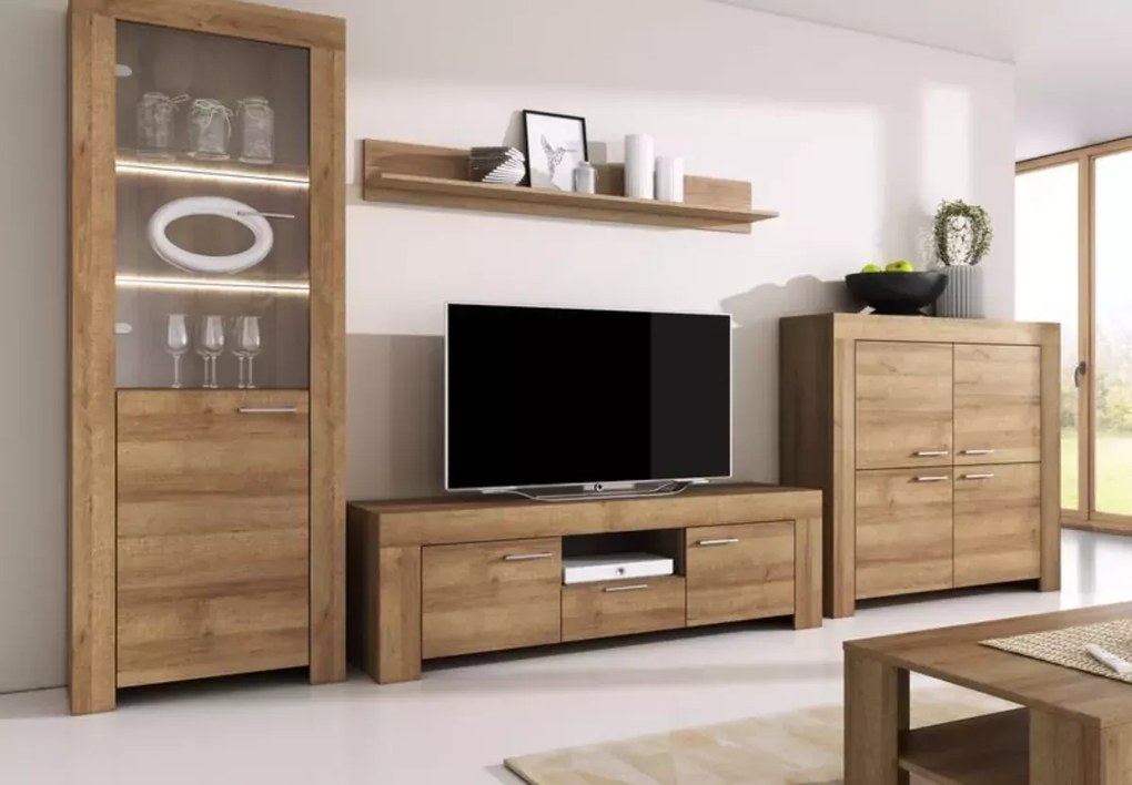 Ława stolik kawowy Seel dąb riviera 103 cm nowoczesny minimalistyczny do salonu z półką ABS