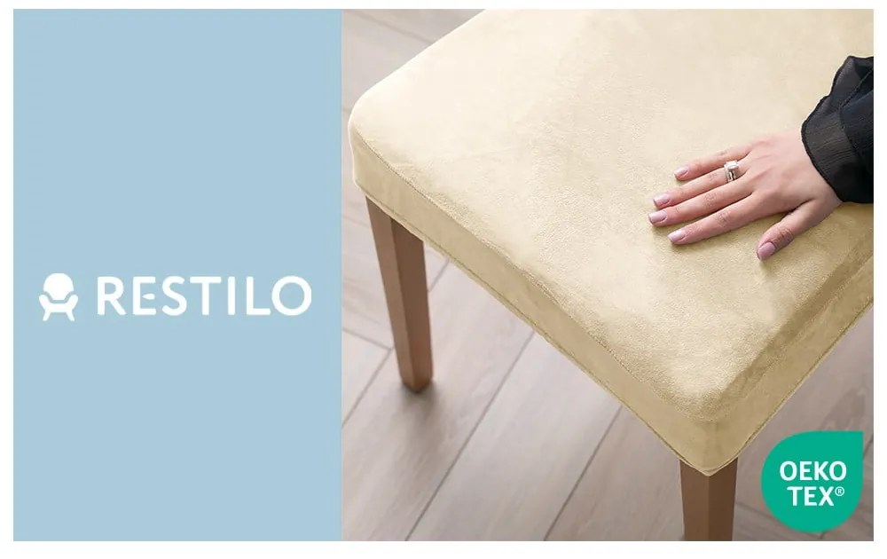 Beżowe elastyczne pokrowce na krzesło zestaw 4 szt. 48 cm Sento – Restilo