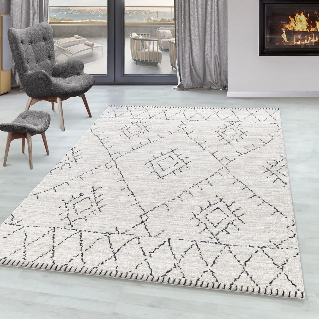 Dywan poliestrowy Berber kremowy 80 cm x 150 cm