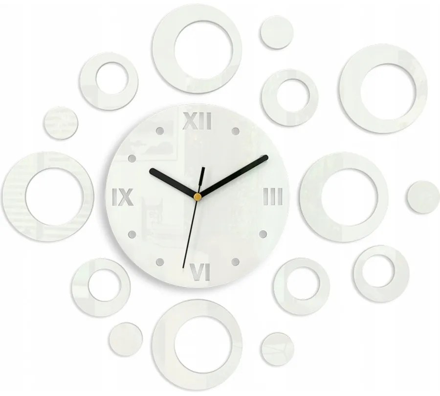 Zegar na ścianę nowoczesny naklejany ozdobne elementy cichy mechanizm loft