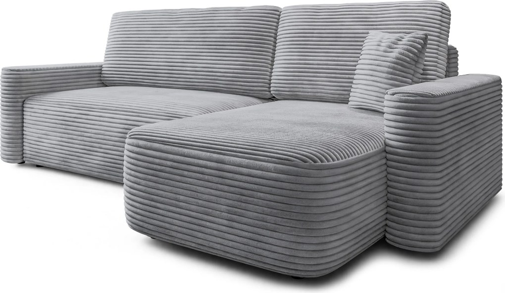 Masseno Narożnik NERI z funkcją spania i pojemnikiem na pościel Narozniki L, Rozkładana sofa - Jasnoszary, TILIA 86