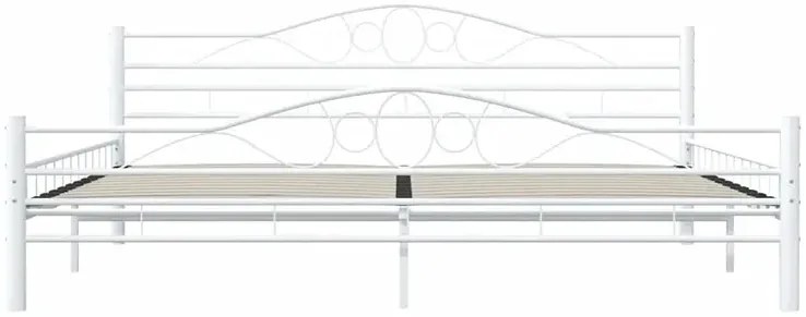 Białe metalowe łózko loftowe 200x200 cm - Audun