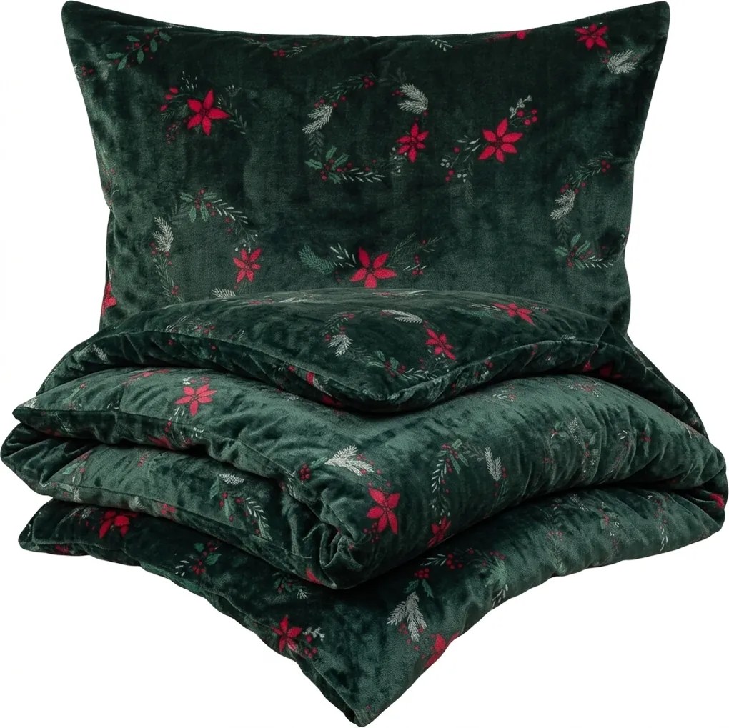 4Home Pościel mikroflanela Poinsettia, 160 x 200 cm, 70 x 80 cm