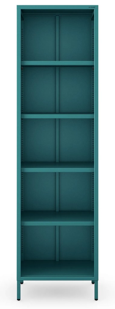 Regał płytki otwarty na książki na nóżkach morski, 500x1800x350 mm: MARIO Modern