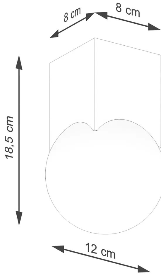 Lampa sufitowa w naturalnym kolorze ze szklanym kloszem 12x12 cm Rayer – Sollux