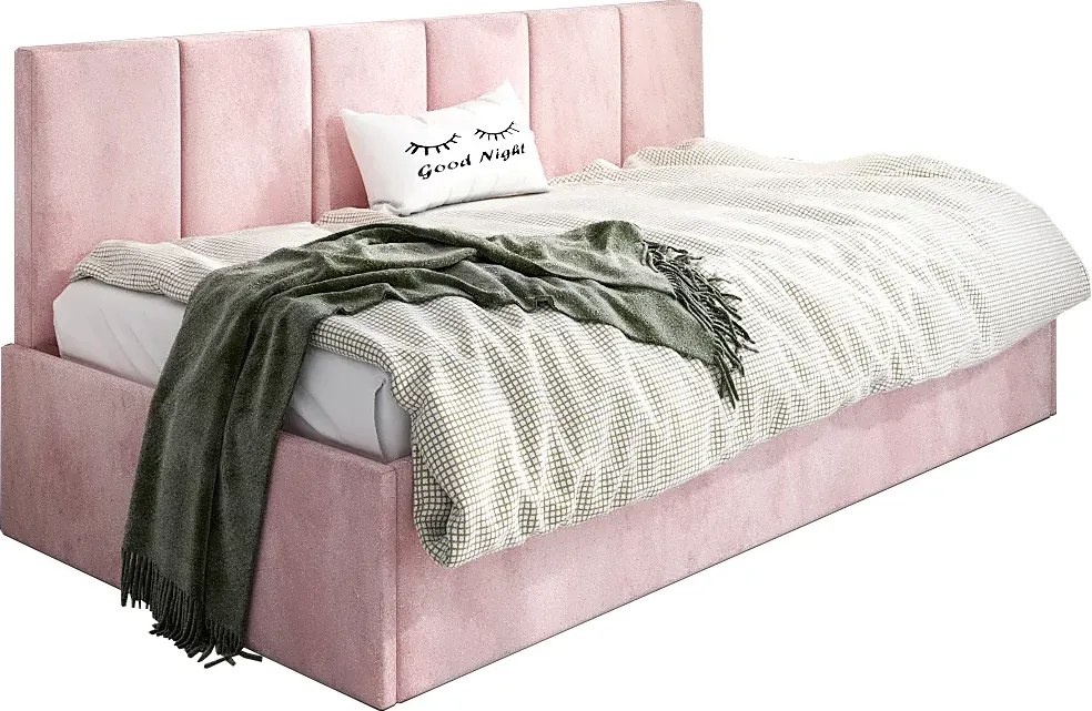 Różowe młodzieżowe łóżko sofa R5-G98