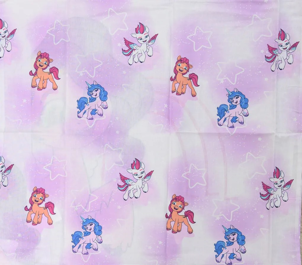 PrzytulneMieszkanie.pl PrzytulneMieszkanie.pl Dziecięca bawełniana pościel MY LITTLE PONY STARS biała Rozmiar pościeli: 60 x 70 cm | 140 x 200 cm