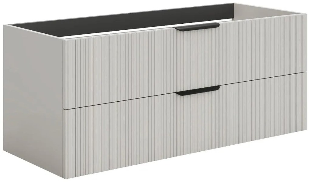 Szafka łazienkowa wisząca  prążkowana - Kolor beżowy - 120 cm - DALIKO