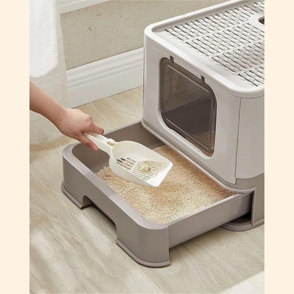 Składana toaleta dla kotów z wysuwaną tacą Feandrea