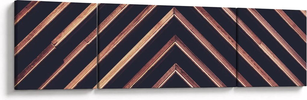 Obraz drewnianego motywu na czarnym tle (170x50 cm)