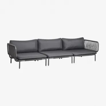 3-częściowa Modułowa Sofa Ogrodowa Z 2 Narożnikami Roubly Grafitowa Szarość - Sklum