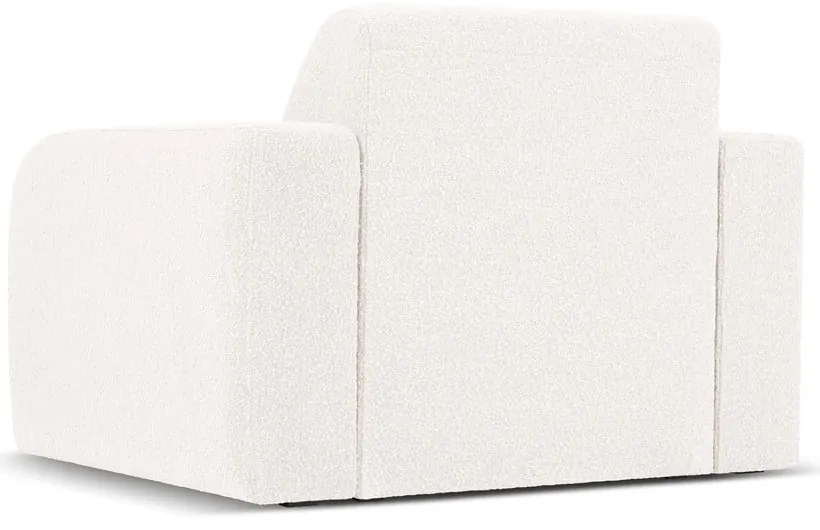 Biały fotel z materiału bouclé Molino – Micadoni Home
