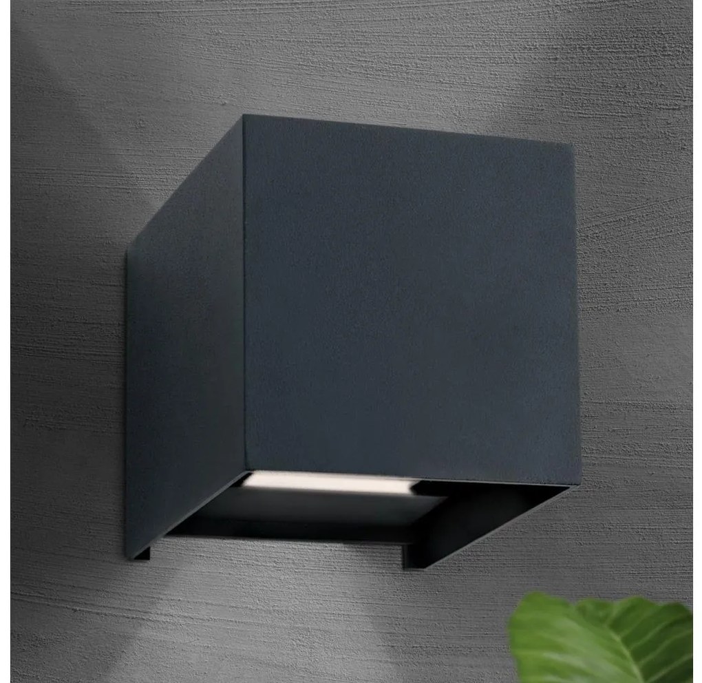 Orion AL 11-1192 - LED zewnętrzna lampa ścienna CUBE 2xLED/3W/230V IP54 antracyt