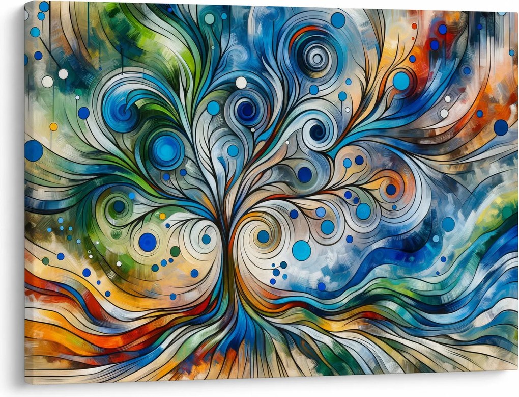 Obraz – Kolorowe energetyczne drzewo (70x50 cm)
