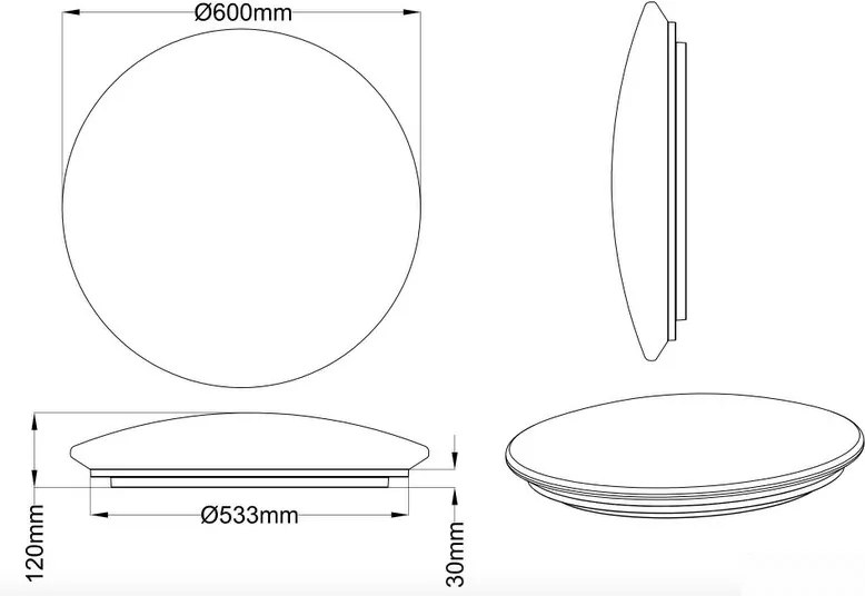 Designerski plafon regulowany Lunar w formie księżyca