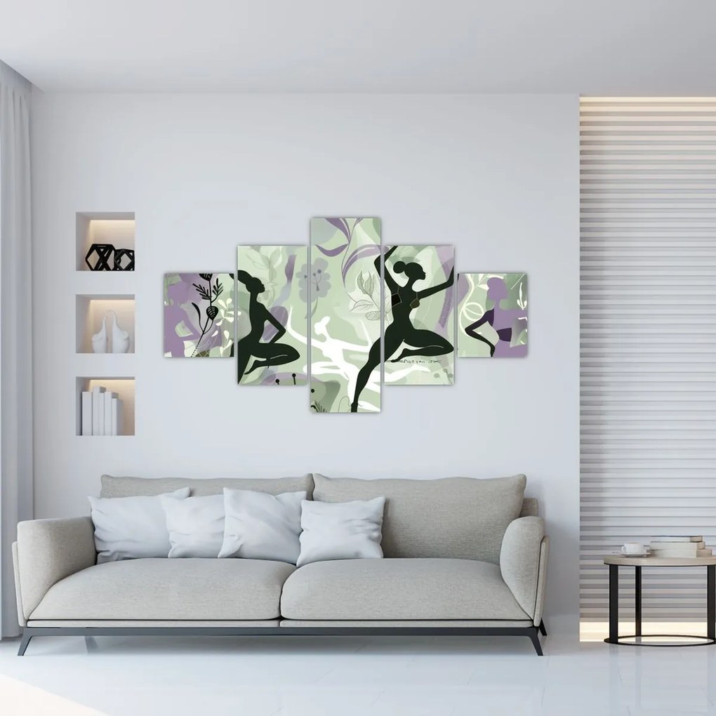 Obraz - Ilustracja przedstawiająca tancerzy (125x70 cm)