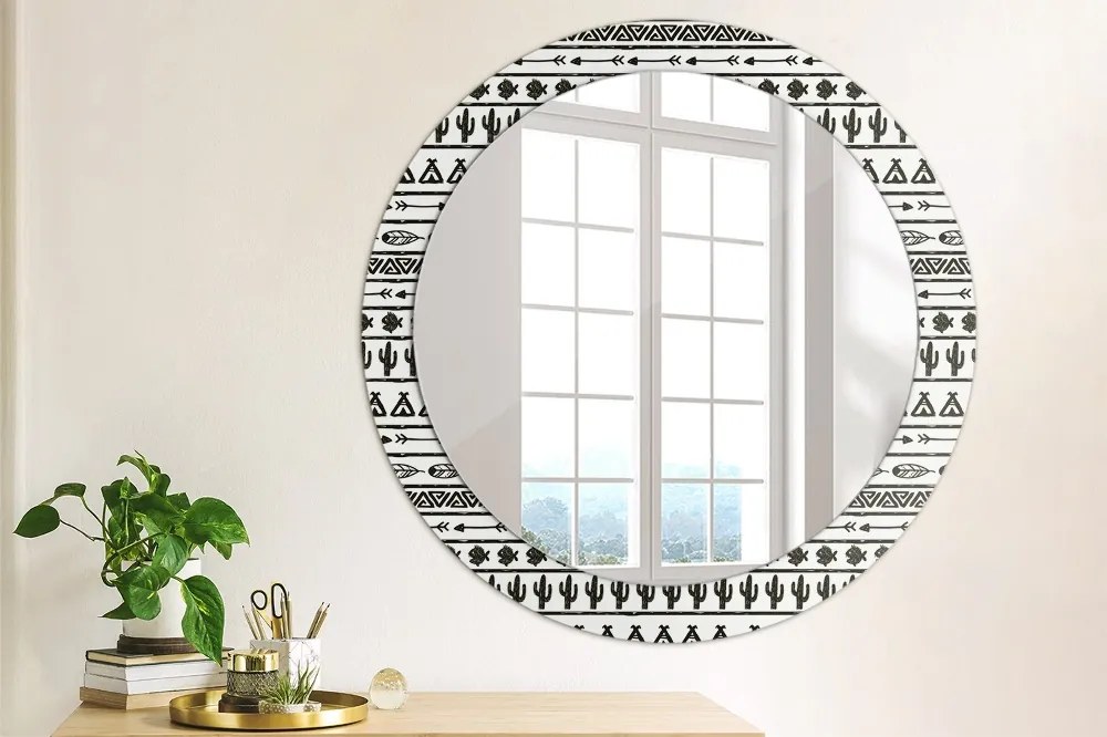 Boho minimalistyczny Lustro dekoracyjne okrągłe