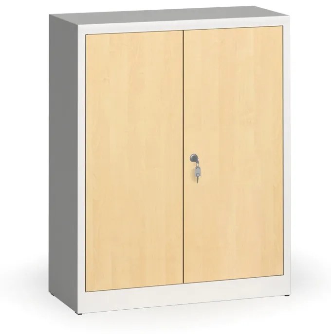 Szafy spawane z laminowanymi drzwiami, 1150 x 920 x 400 mm, RAL 7035/brzoza