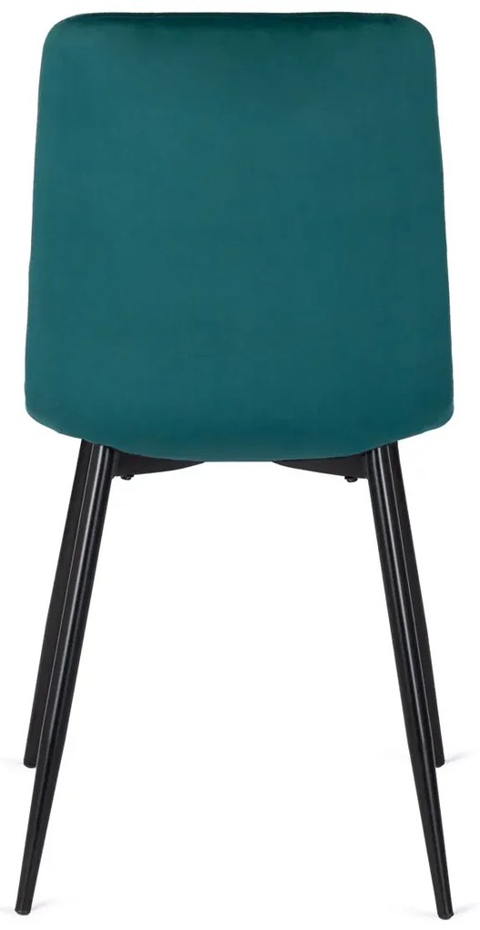 Turkusowe welurowe nowoczesne krzesło - Bionis