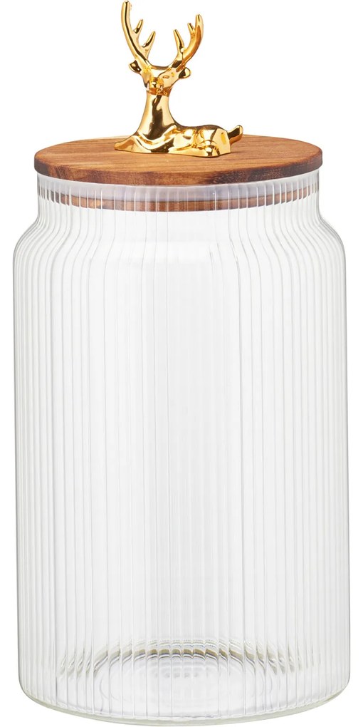 Pojemnik szklany z pokrywką z reniferem 1600 ml