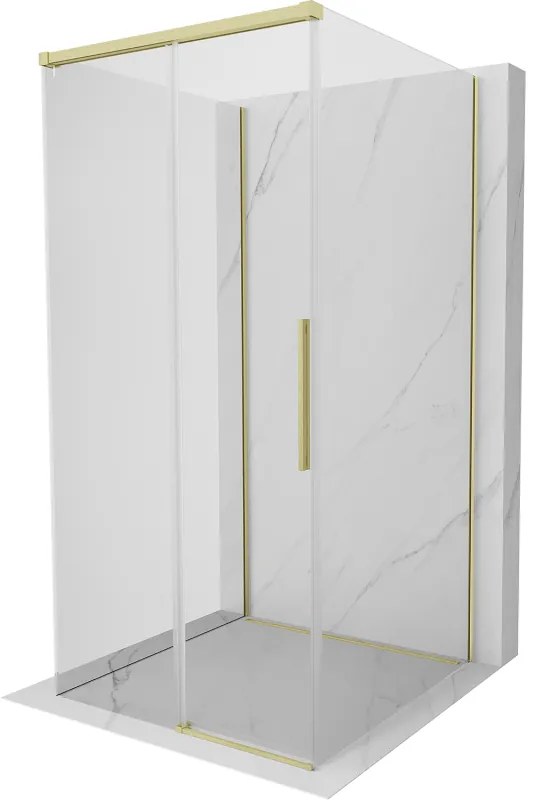 Mexen Rox-3S kabina prysznicowa 3-ścienna rozsuwana 95 x 95 cm, transparent, złota szczotkowana - 8C2-095-095-55-00-3S