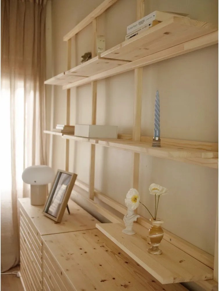 Regał ścienny z litego drewna sosnowego w naturalnym kolorze 192x127 cm Groove – Karup Design