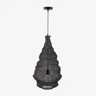 Lampa Sufitowa Wisząca Ø40 Cm Z Żelaza Beneida Czarna - Sklum