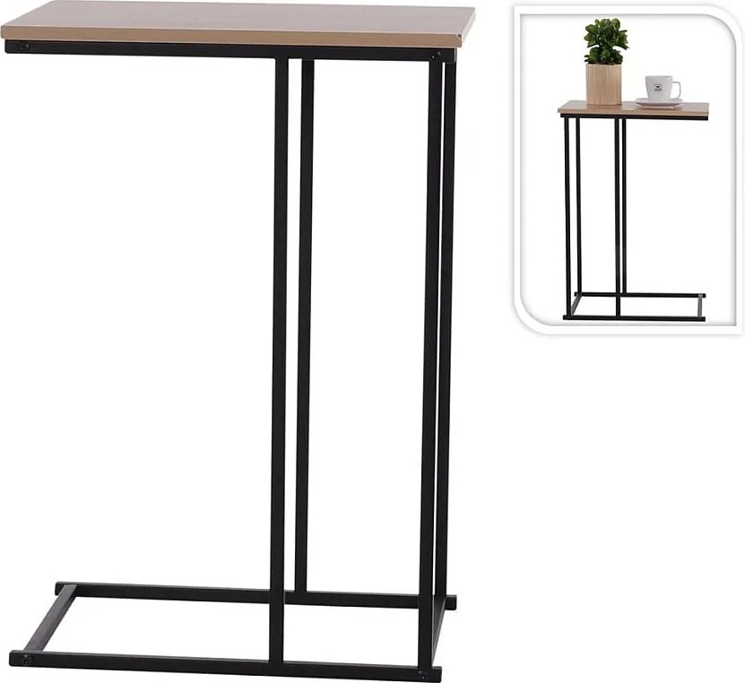 Industrialny stolik kawowy z naturalnego i czarnego MDF - Kolekcja H&S